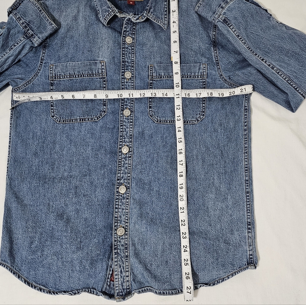 Lucky Brand Denim Shirt Men’s Medium Classic Fit Long Sleeve Button Up Blue - Picture 7 of 8